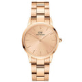 Daniel Wellington Ladies Rose Gold Iconic Link Unitone Watch Dw00100401 -korean beauty