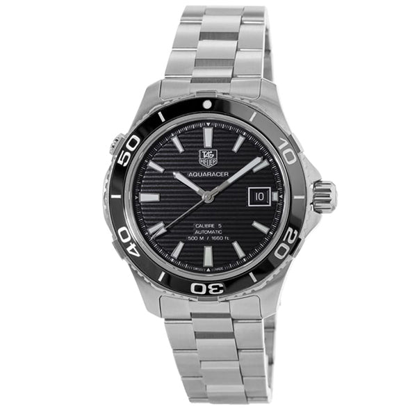 Tag Heuer Aquaracer Caliber 5 Automatic Black Dial Silver Steel Strap Watch For Men Wak2110 Ba0830 -korean beauty