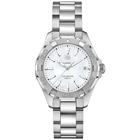 Tag Heuer Aquaracer Mother Of Pearl Dial Silver Steel Strap Watch For Women Wbd131a Ba0748 -korean beauty