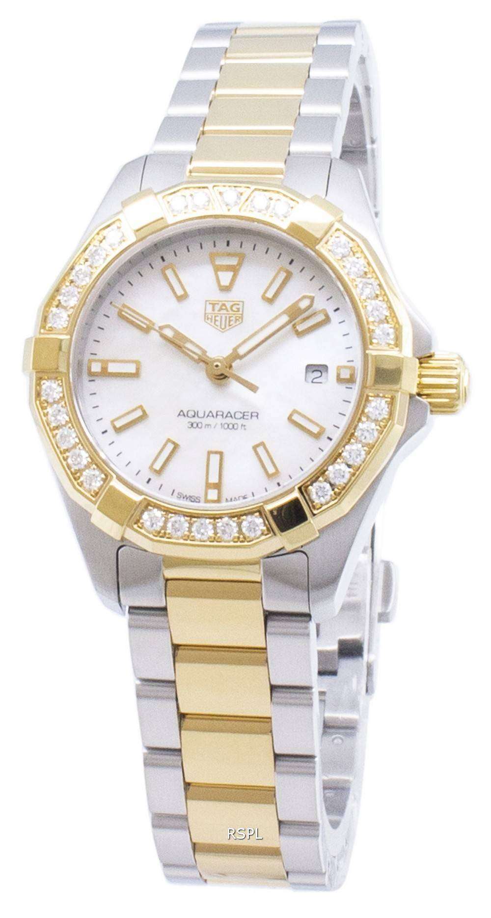 Tag Heuer Aquaracer Diamonds Mother Of Pearl Dial Two Tone Steel Strap Watch For Women Wbd1421 Bb0321 -korean beauty