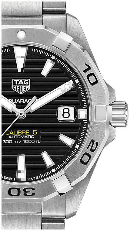 Tag Heuer Aquaracer Automatic Caliber 5 Black Dial Silver Steel Strap Watch For Men Wbd2110 Ba0928 -korean beauty