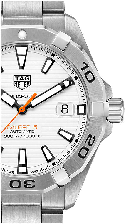 Tag Heuer Aquaracer Automatic White Dial Silver Steel Strap Watch For Men Wbd2111 Ba0928 -korean beauty