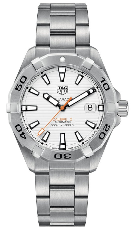 Tag Heuer Aquaracer Automatic White Dial Silver Steel Strap Watch For Men Wbd2111 Ba0928 -korean beauty