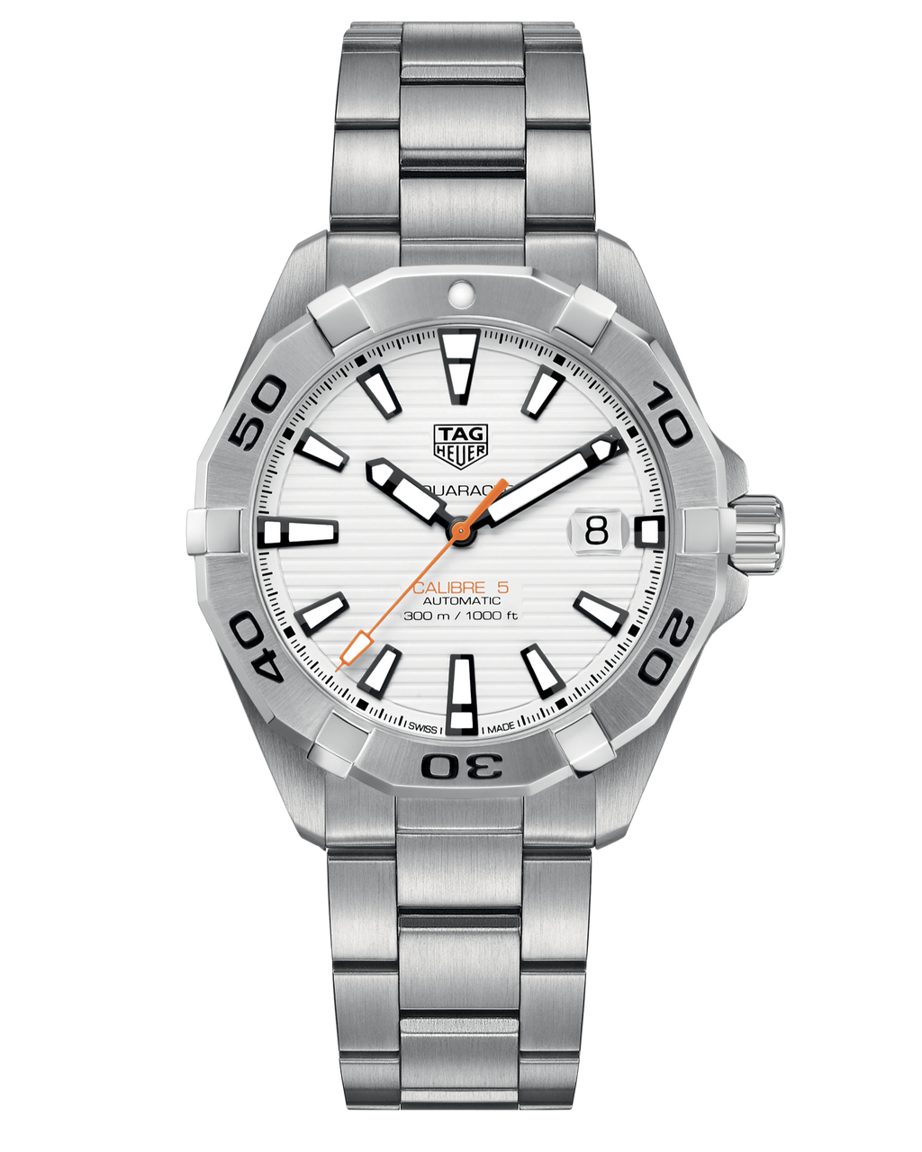 Tag Heuer Aquaracer Automatic White Dial Silver Steel Strap Watch For Men Wbd2111 Ba0928 -korean beauty