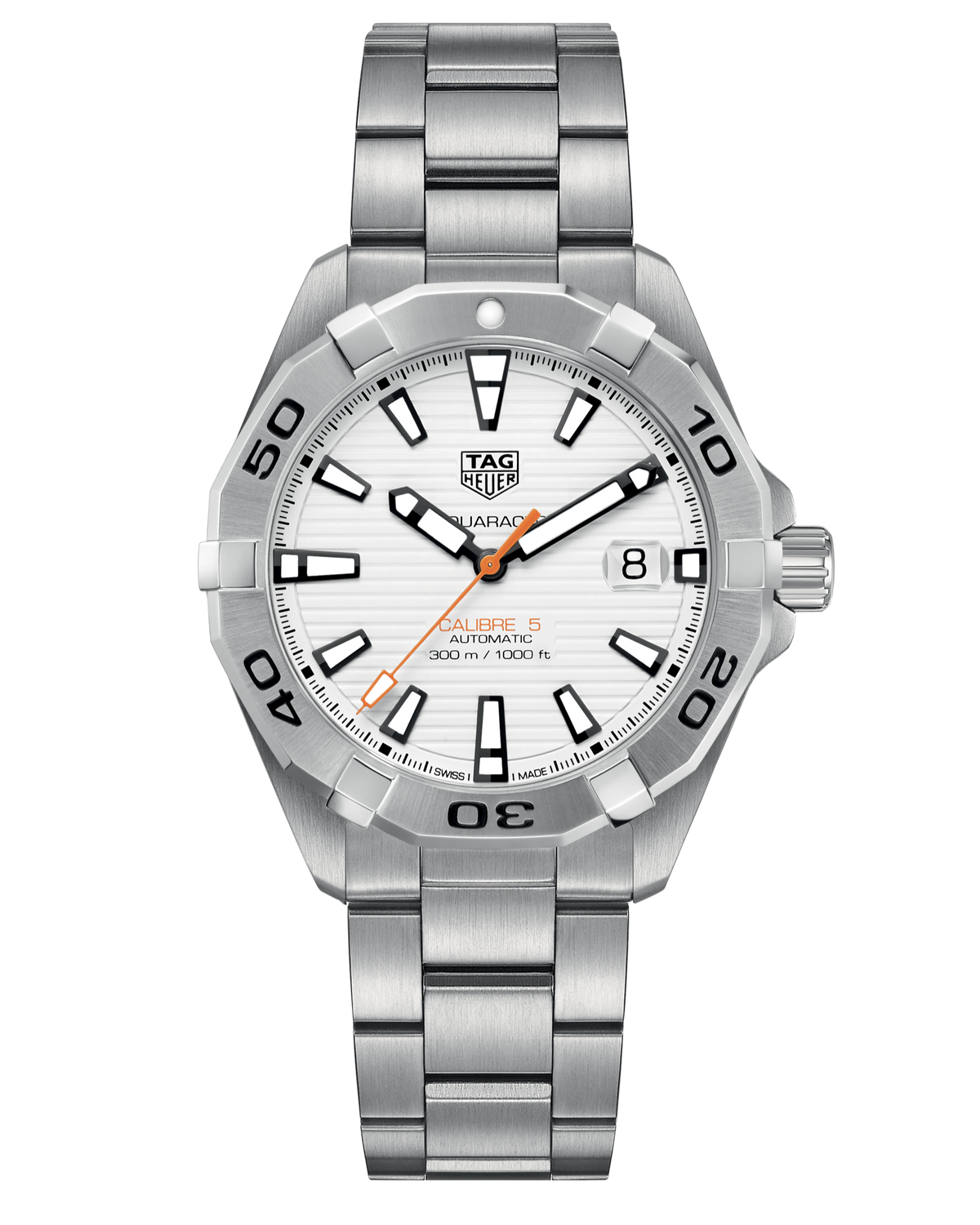 Tag Heuer Aquaracer Automatic White Dial Silver Steel Strap Watch For Men Wbd2111 Ba0928 -korean beauty