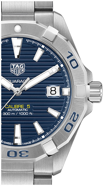 Tag Heuer Aquaracer Automatic Blue Dial Silver Steel Strap Watch For Men Wbd2112 Ba0928 -korean beauty