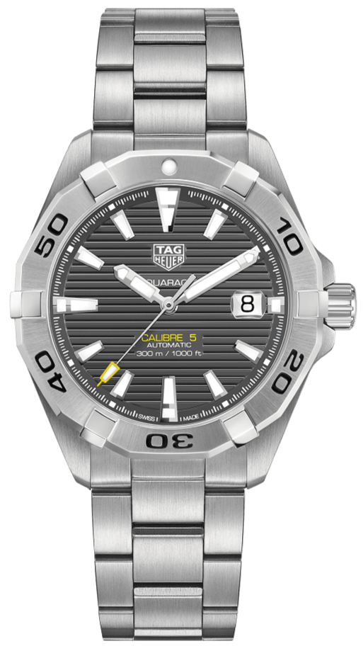 Tag Heuer Aquaracer Calibre 5 Grey Dial Silver Steel Strap Watch For Men Wbd2113 Ba0928 -korean beauty