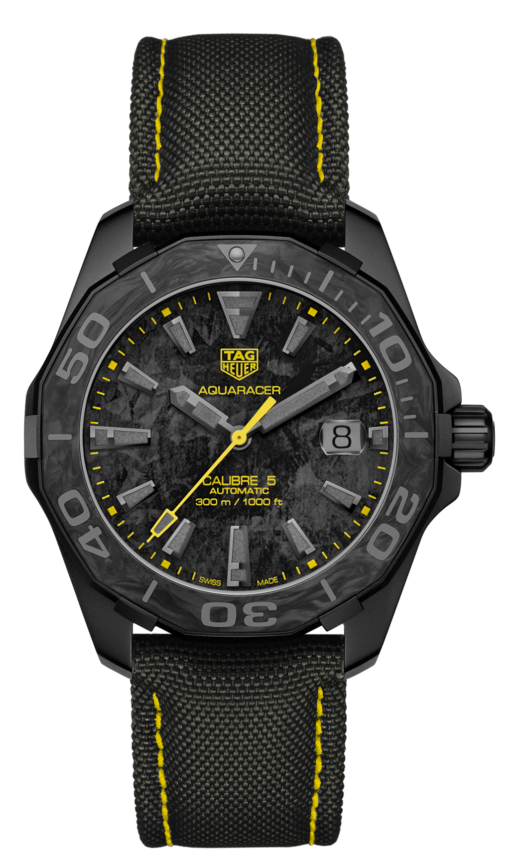 Tag Heuer Aquaracer Carbon Dial Watch For Men Wbd218b Fc6446 -korean beauty