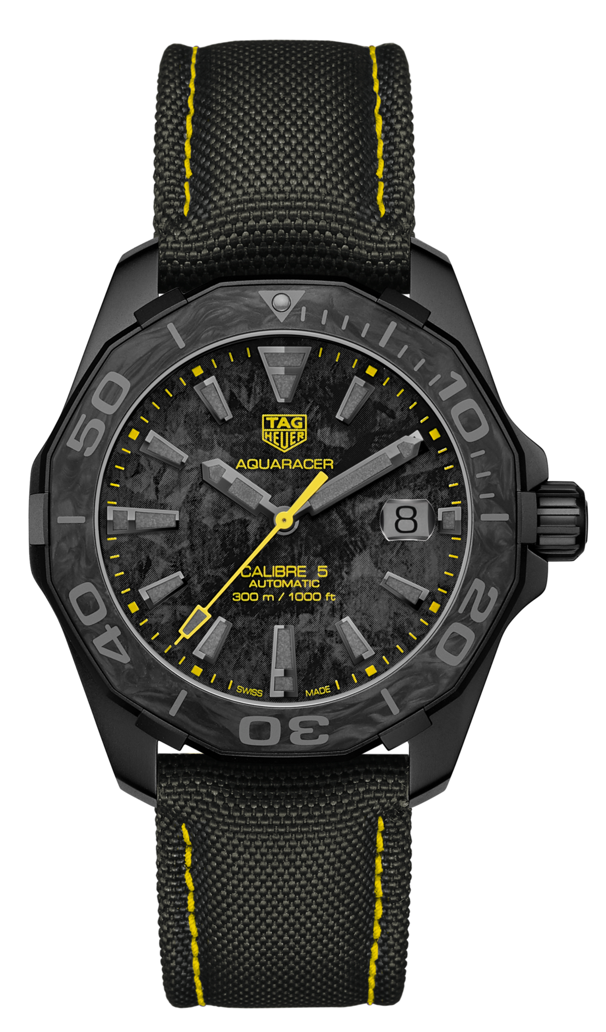 Tag Heuer Aquaracer Carbon Dial Watch For Men Wbd218b Fc6446 -korean beauty