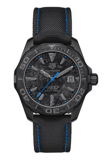 Tag Heuer Aquaracer Calibre 5 Black Nylon Strap Carbon Dial Watch For Men Wbd218c Fc6447 -korean beauty