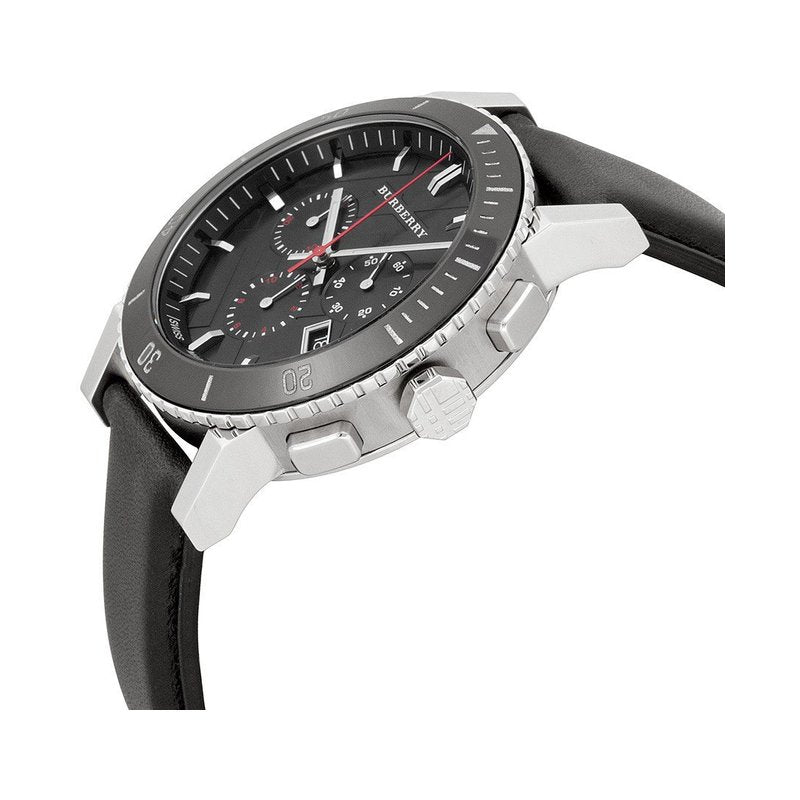 Burberry Mens Watch Chronograph The City Black Bu9382 -korean beauty