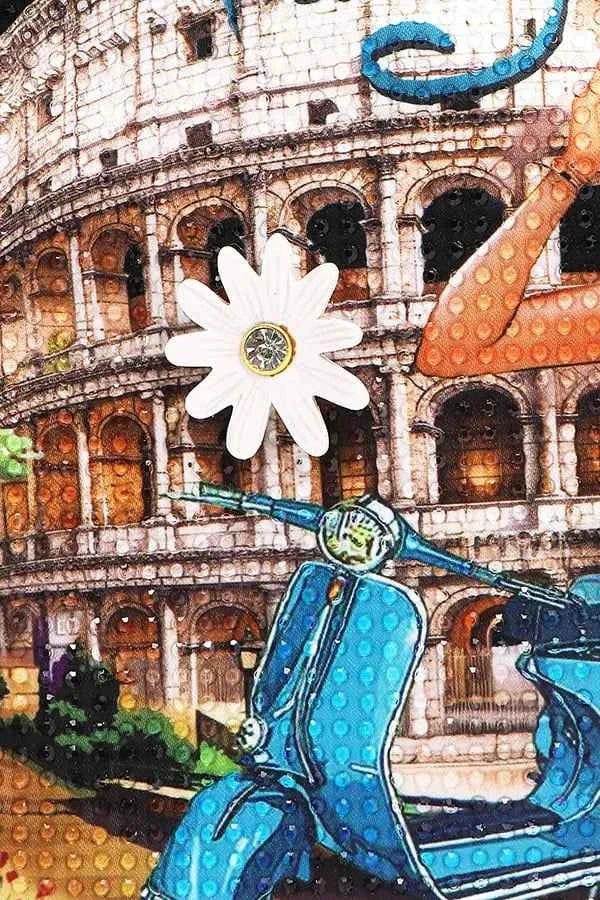 Nicole Lee USA Martha Travels Italy Wide Handbag with Rhinestones