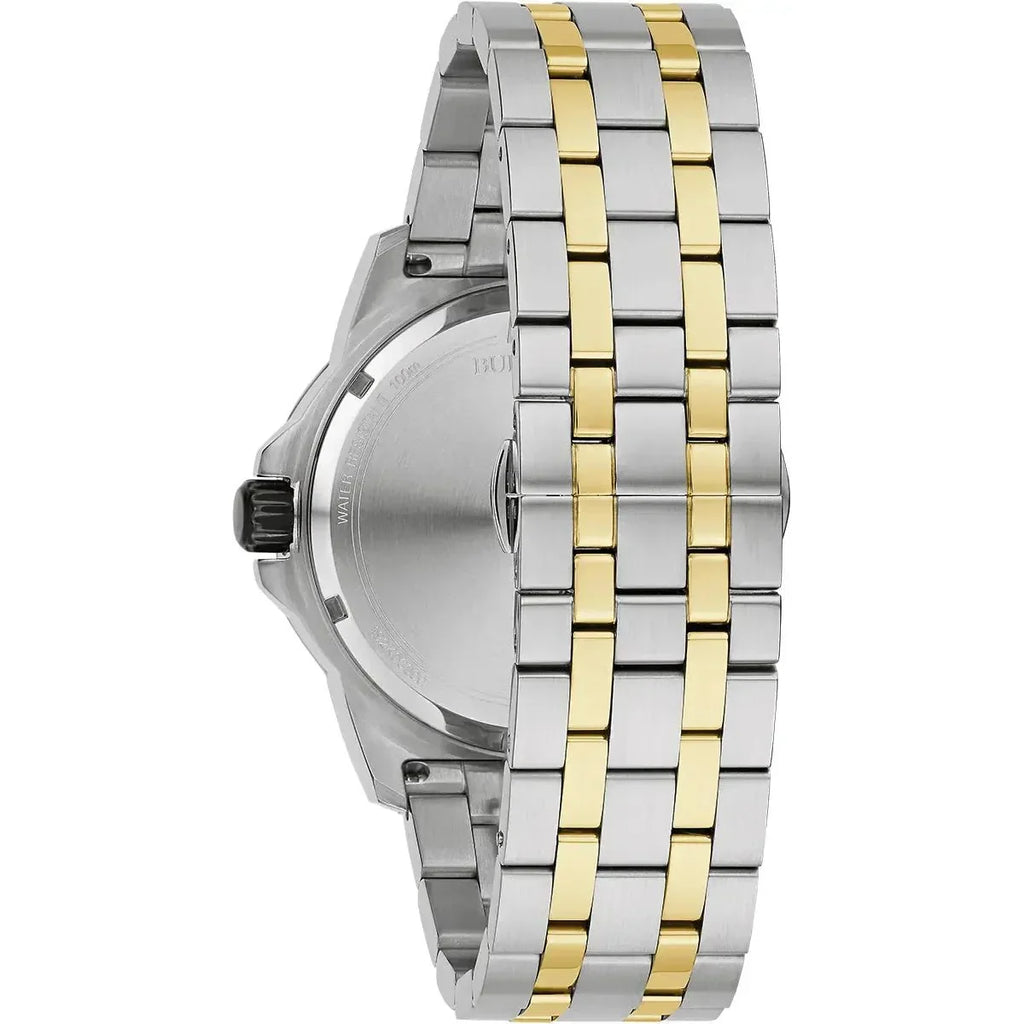 Bulova Marine Star Mens Two Tone Watch 98d175 -korean beauty