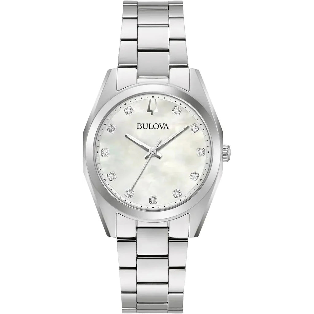Bulova Surveyor Ladies Mother Of Pearl Watch 96p228 -korean beauty