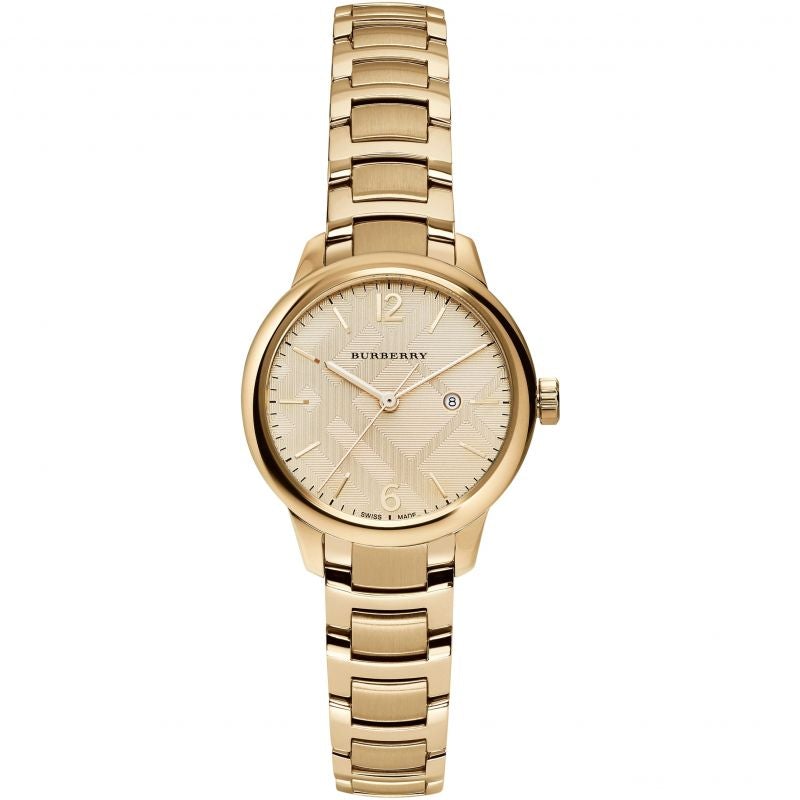 Ladies Gold The Classic Stainless Steel Burberry Watch Bu10109 -korean beauty