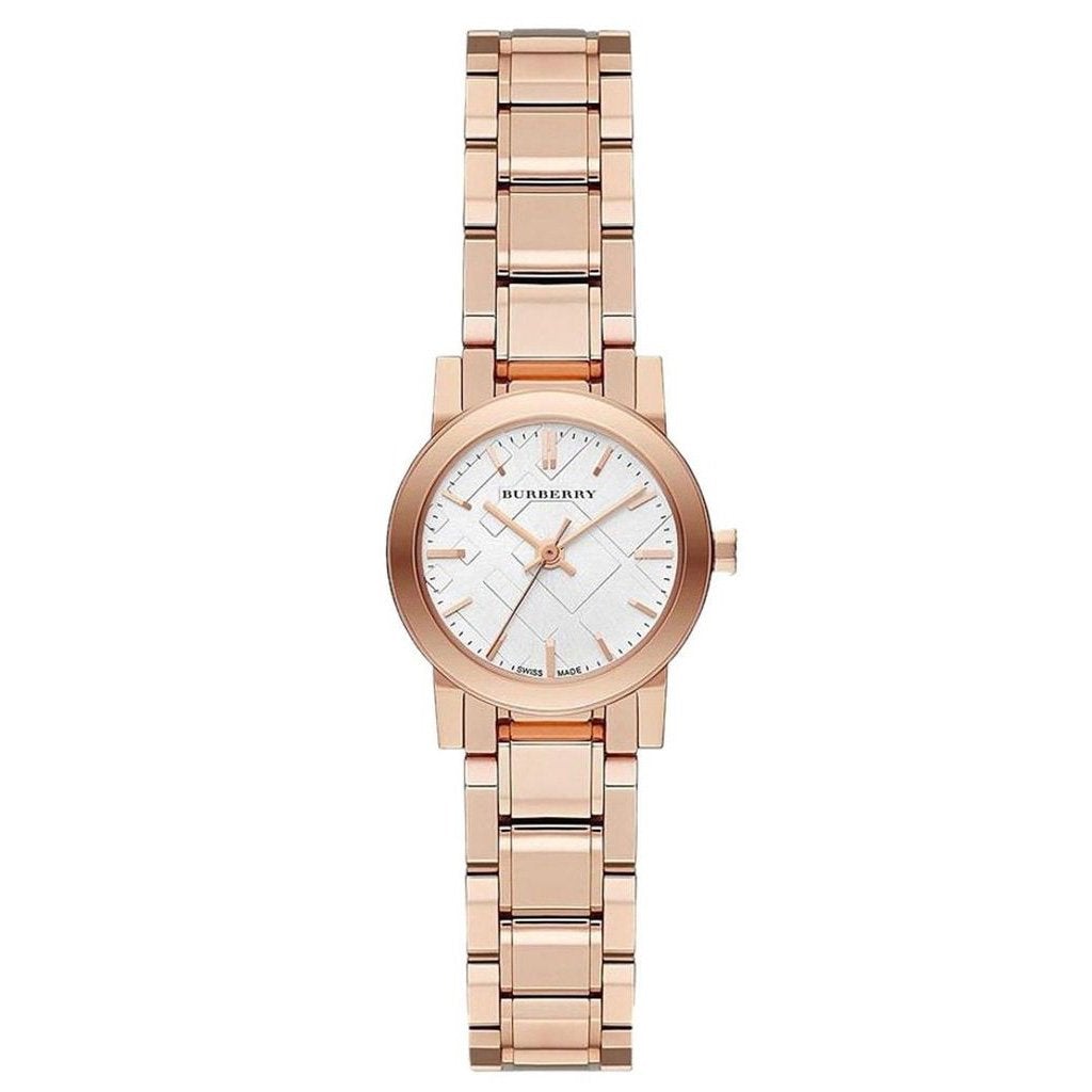 Ladies Swiss Rose Gold Tone Stainless Steel Burberry Watch Bu9204 -korean beauty
