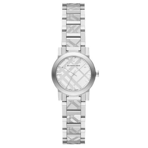 Ladies The City Engraved Silver Steel Burberry Bracelet Watch Bu9233 -korean beauty