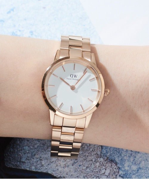 Daniel Wellington Iconic Link Ladies Rose Gold Watch Dw00600213 -korean beauty