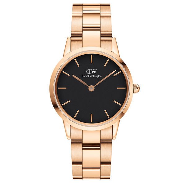 Daniel Wellington Ladies Rose Gold Iconinc Link Watch Dw00100212 -korean beauty