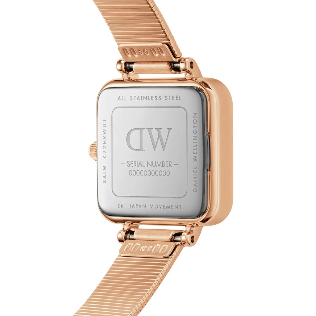Daniel Wellington Quadro Studio Ladies Rose Gold Watch Dw00100519 -korean beauty