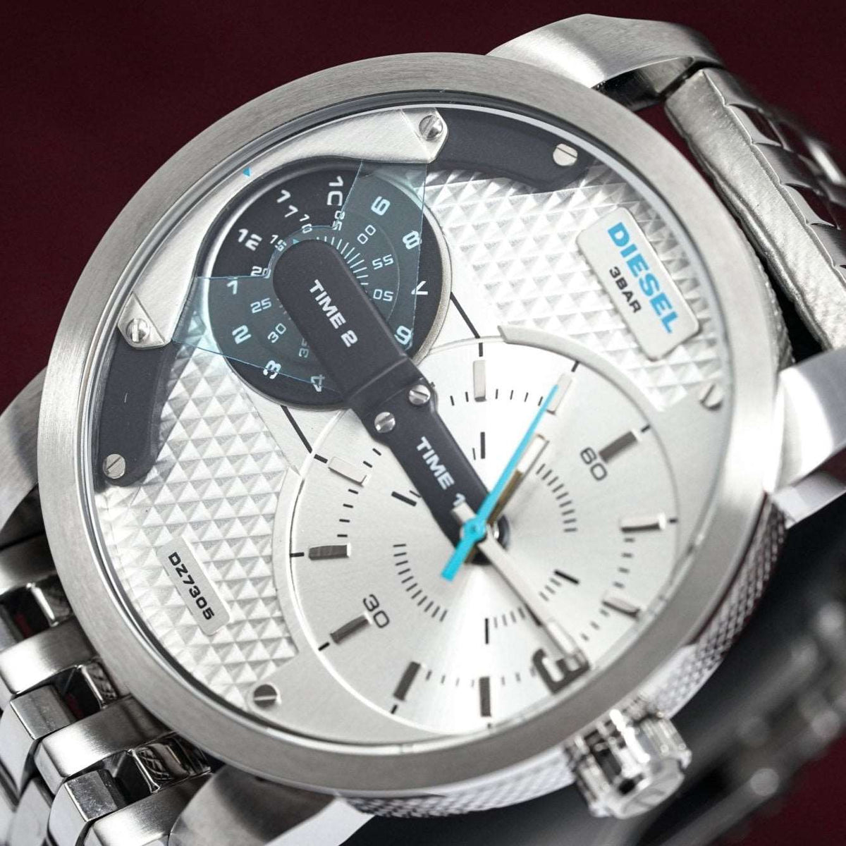 Diesel Dz7305 Men S Mini Daddy Silver Watch -korean beauty