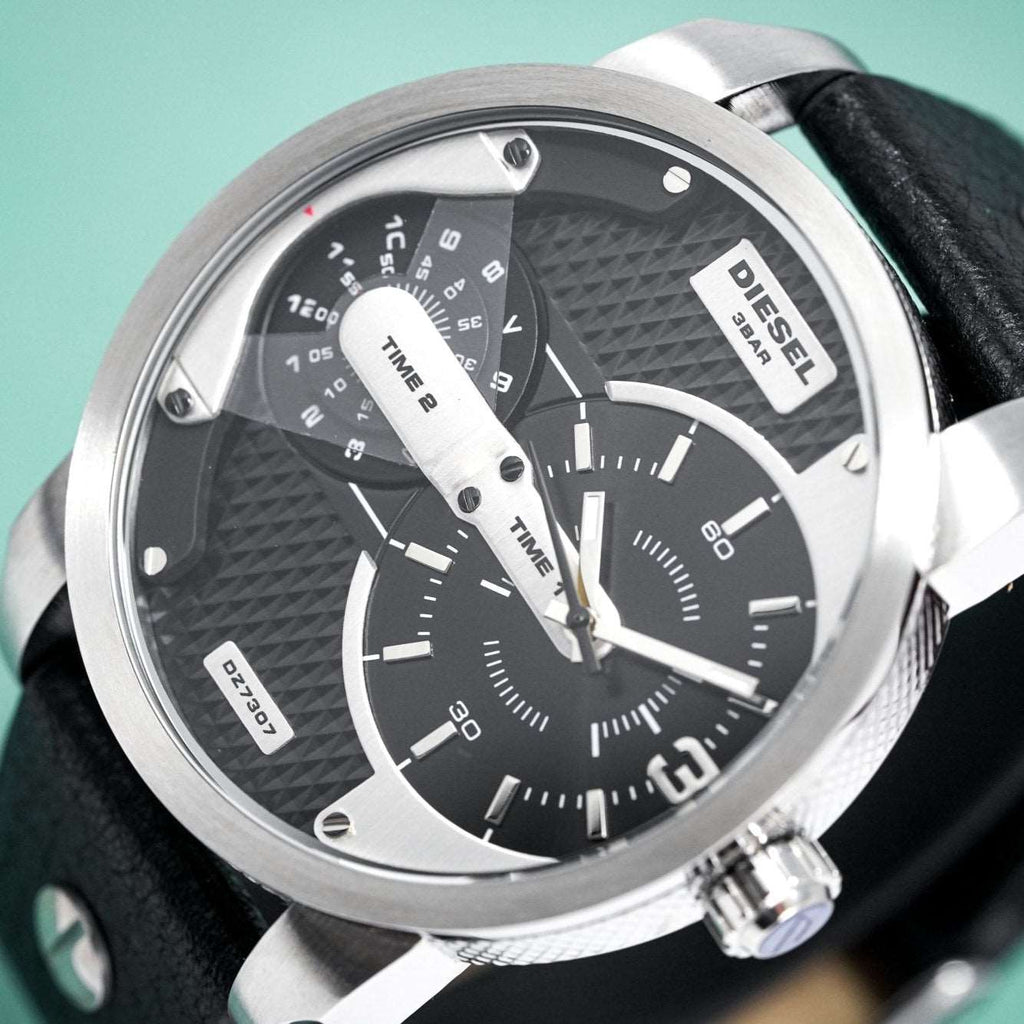 Diesel Dz7307 Men S Mini Daddy Silver Black Watch -korean beauty