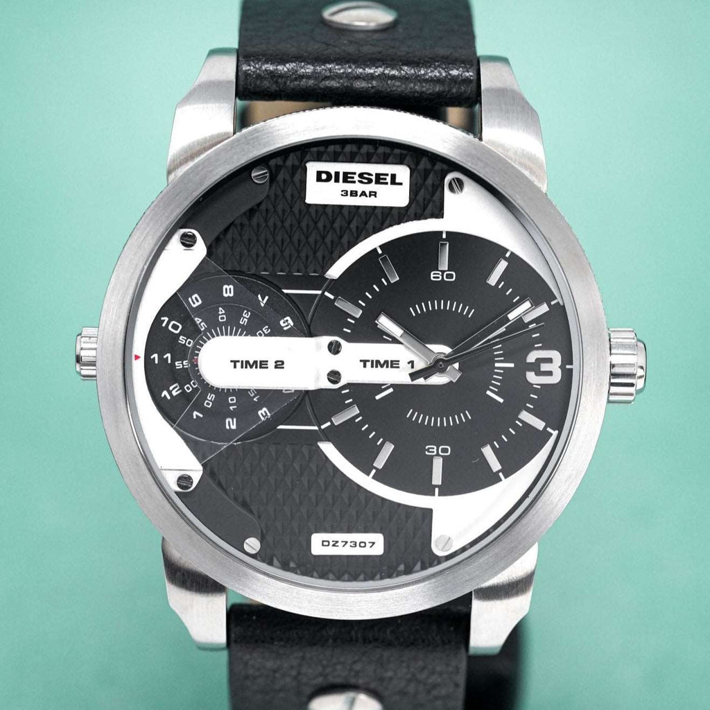 Diesel Dz7307 Men S Mini Daddy Silver Black Watch -korean beauty