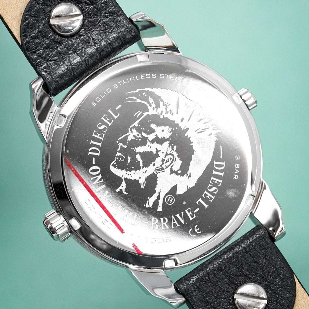 Diesel Dz7307 Men S Mini Daddy Silver Black Watch -korean beauty