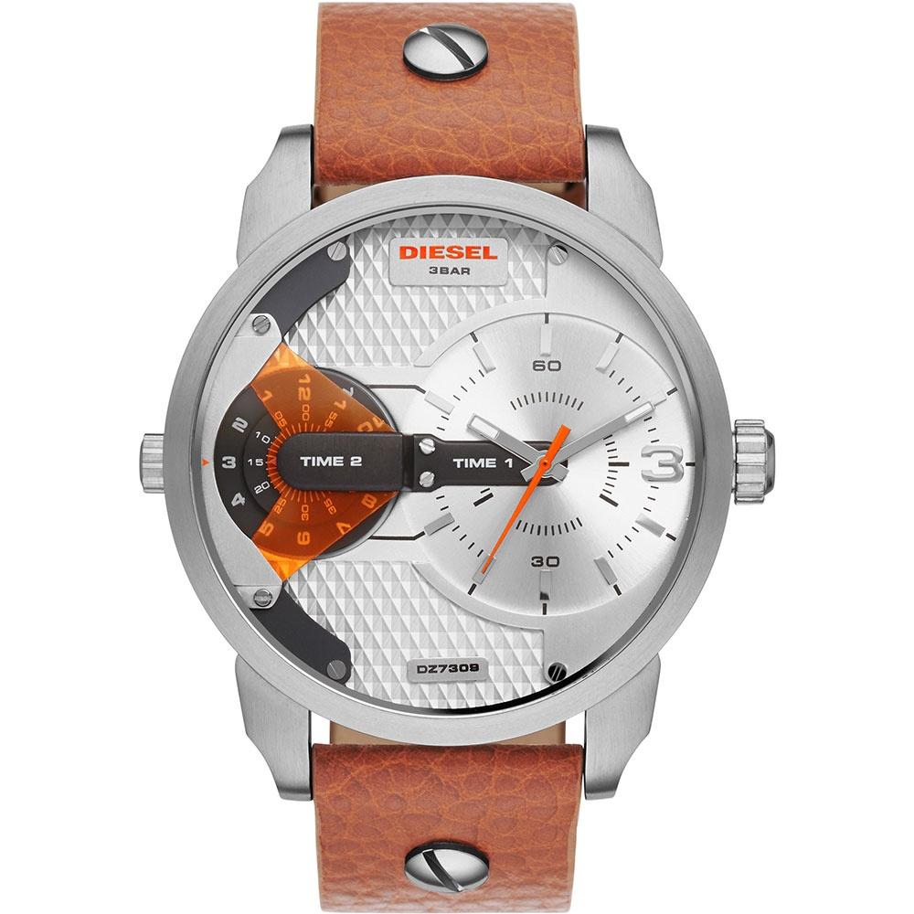 Diesel Dz7309 Men S Mini Daddy Silver Brown Watch -korean beauty
