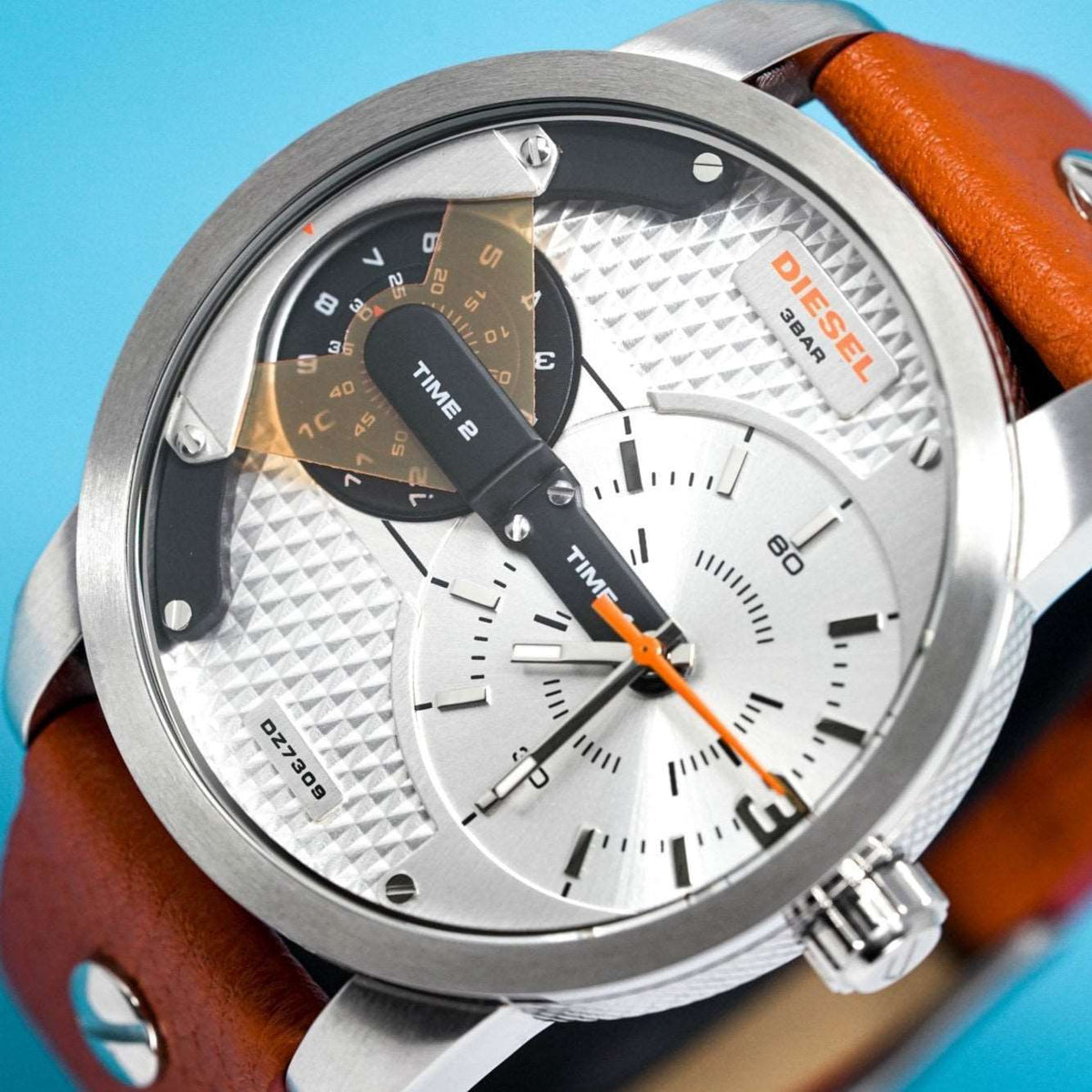 Diesel Dz7309 Men S Mini Daddy Silver Brown Watch -korean beauty