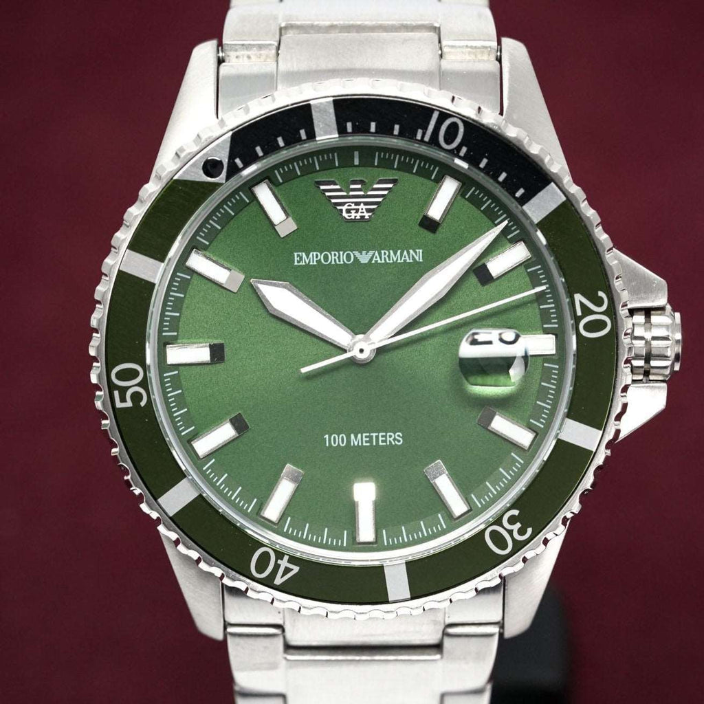 Emporio Armani Ar11338 Men S Diver Steel Watch -korean beauty