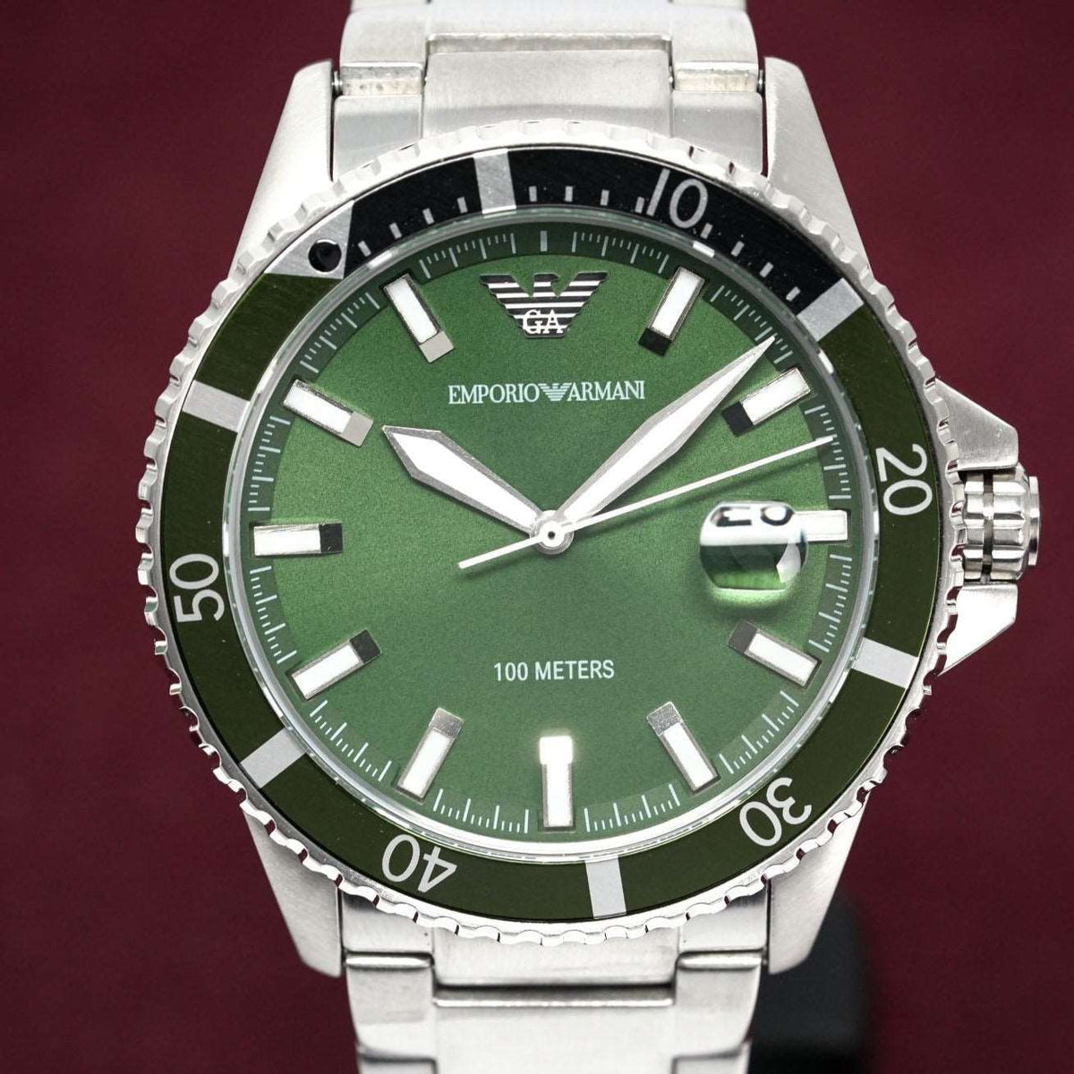 Emporio Armani Ar11338 Men S Diver Steel Watch -korean beauty
