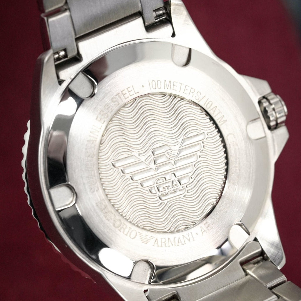 Emporio Armani Ar11339 Men S Diver Steel Blue Watch -korean beauty