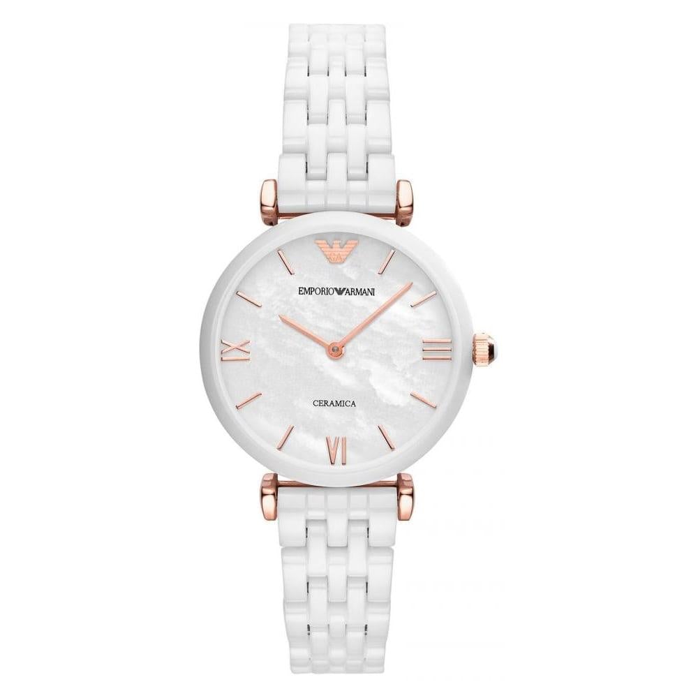 Emporio Armani Ar1486 Ladies White Watch -korean beauty