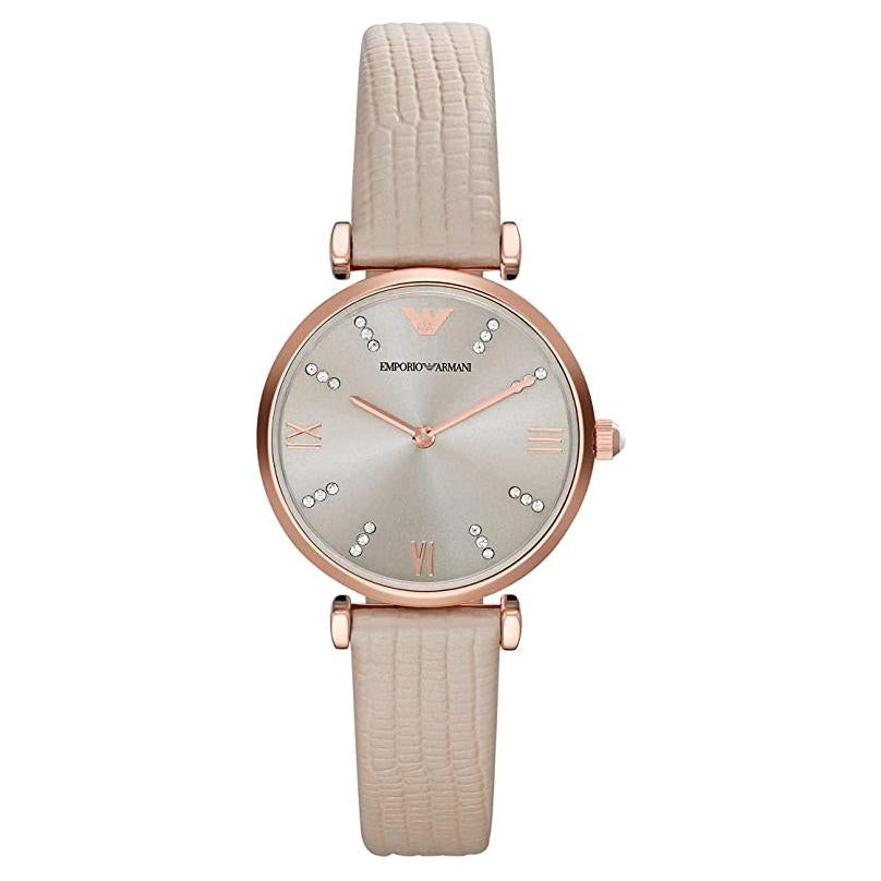 Emporio Armani Ar1681 Ladies Rose Gold Cream Watch -korean beauty