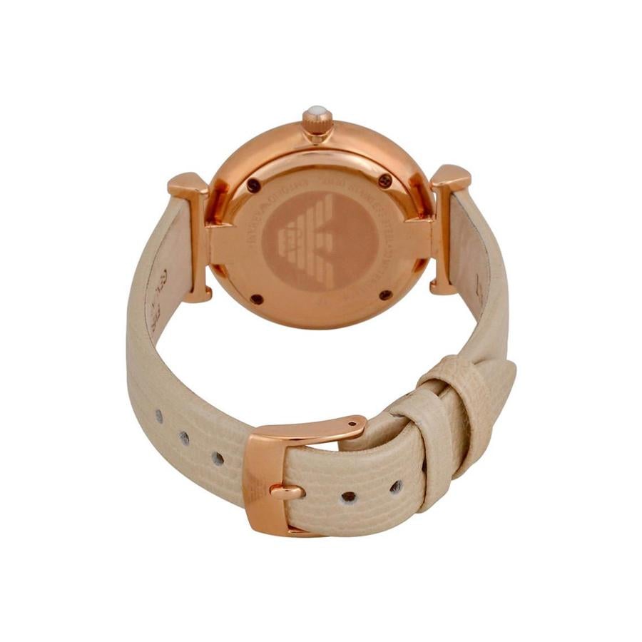 Emporio Armani Ar1681 Ladies Rose Gold Cream Watch -korean beauty