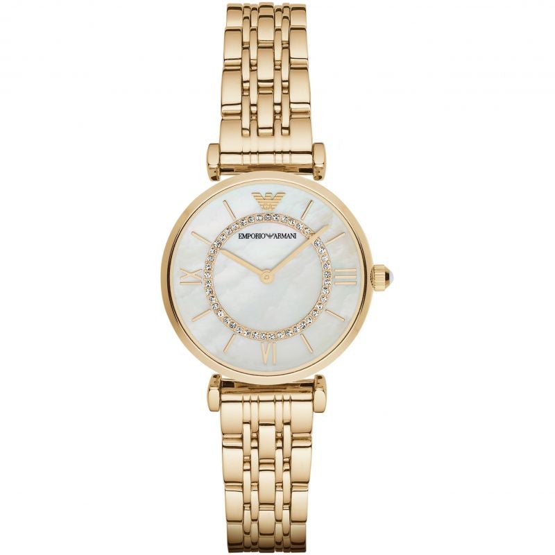 Emporio Armani Ar1907 Ladies Mother Of Pearl Gold Watch -korean beauty