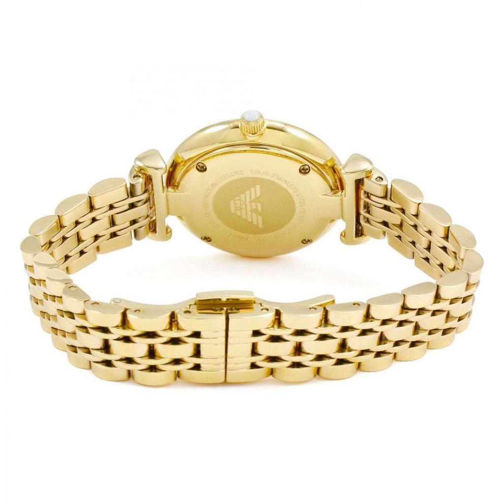 Emporio Armani Ar1907 Ladies Mother Of Pearl Gold Watch -korean beauty