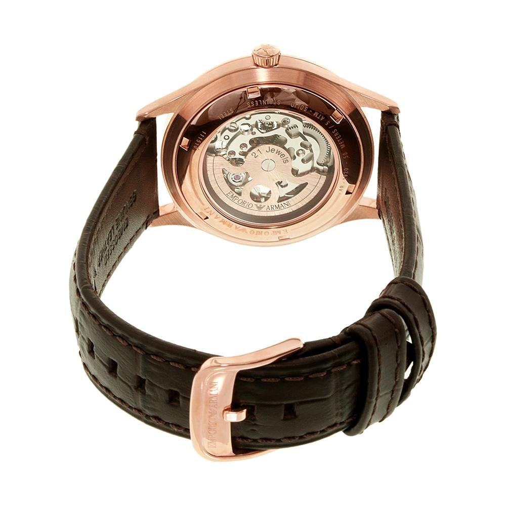 Emporio Armani Ar1920 Men S Meccanico Brown Watch -korean beauty