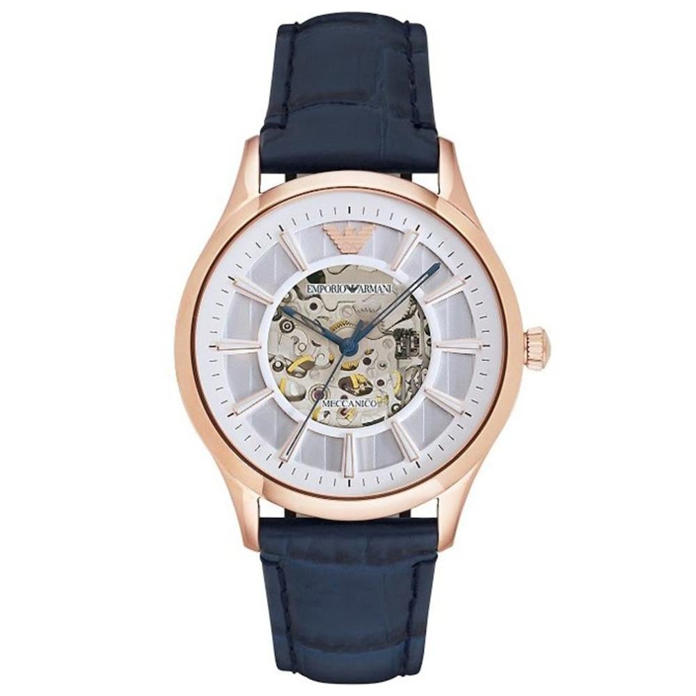 Emporio Armani Ar1947 Men S Mechanical Skeleton Strap Watch -korean beauty