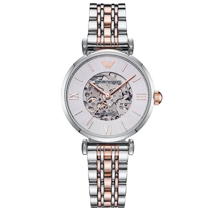 Emporio Armani Ar1992 Ladies Meccanico Rose Gold Watch -korean beauty