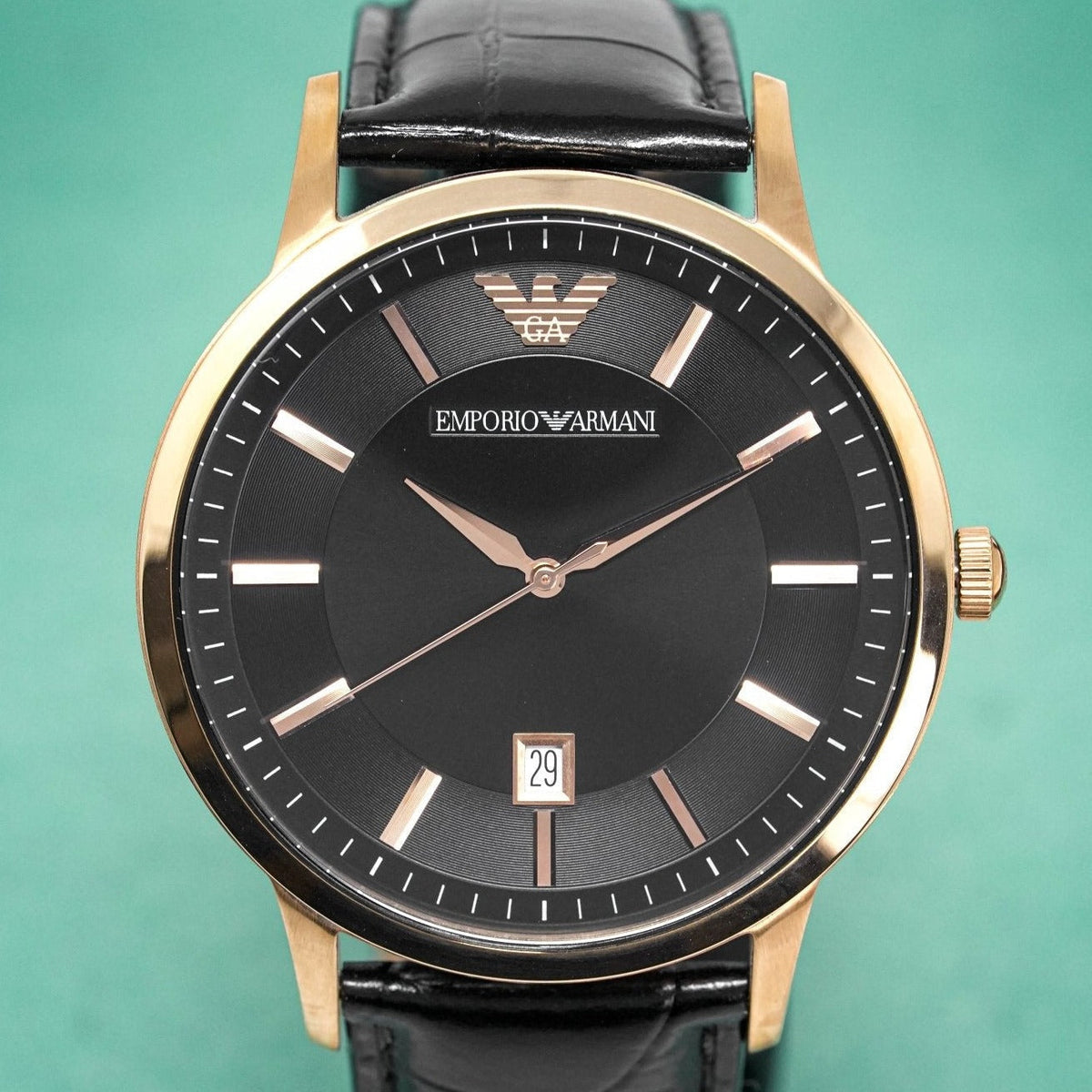 Emporio Armani Ar2425 Men S Renato Rose Gold Pvd Watch -korean beauty