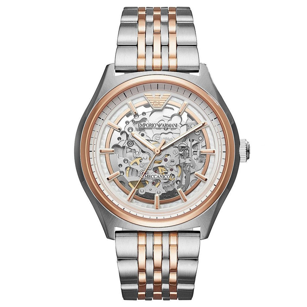 Emporio Armani Ar60002 Men S Meccanico Two Tone Watch -korean beauty