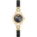 Emporio Armani Ar7405 Ladies Black Dial Gold Watch -korean beauty