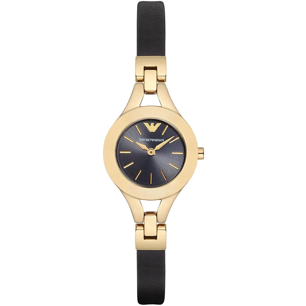 Emporio Armani Ar7405 Ladies Black Dial Gold Watch -korean beauty
