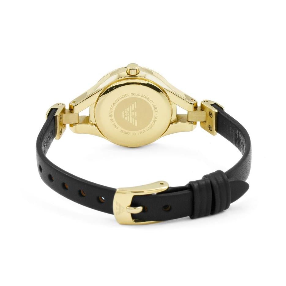 Emporio Armani Ar7405 Ladies Black Dial Gold Watch -korean beauty