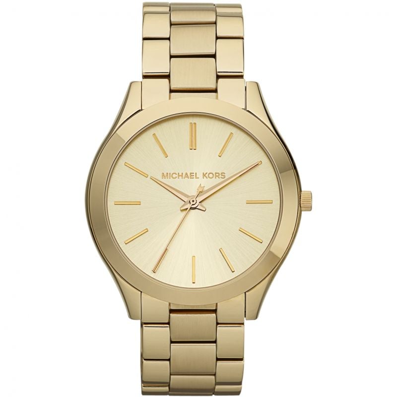 Michael Kors Mk3179 Ladies Slim Runway Gold Watch -korean beauty