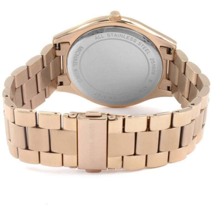 Michael Kors Mk3197 Ladies Slim Runway Rose Gold Watch -korean beauty