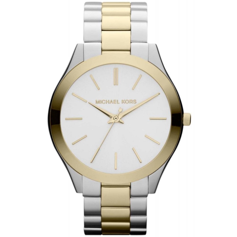 Michael Kors Mk3198 Ladies Slim Runway Two Tone Watch -korean beauty
