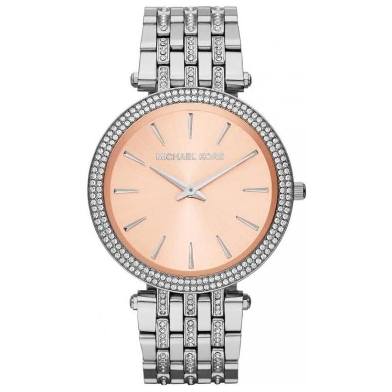 Michael Kors Mk3218 Ladies Darci Rose Silver Glitz Watch -korean beauty